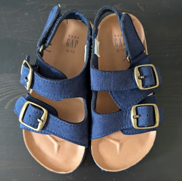Like New GAP Navy Blue Cork Sandals Sz 9/10T - Picture 9 of 11